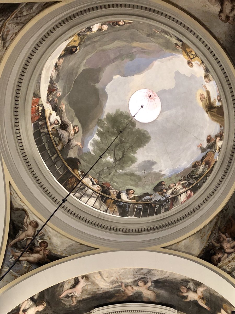 TiinaJortikka's tweet photo. #Espanja avautuu matkailulle 22. kesäkuuta ja museot ja ravintolat odottavat innolla asiakkaita. #Madrid ’in kulttuuritarjonta on ainutlaatuinen ja yllättää myös pääreitin ulkopuolella. #ErmitaSanAntonDeFlorida on yksi salatuista aarteista upeiden #Goyan kattofreskojen ansiosta. https://t.co/WI5To8Pcay