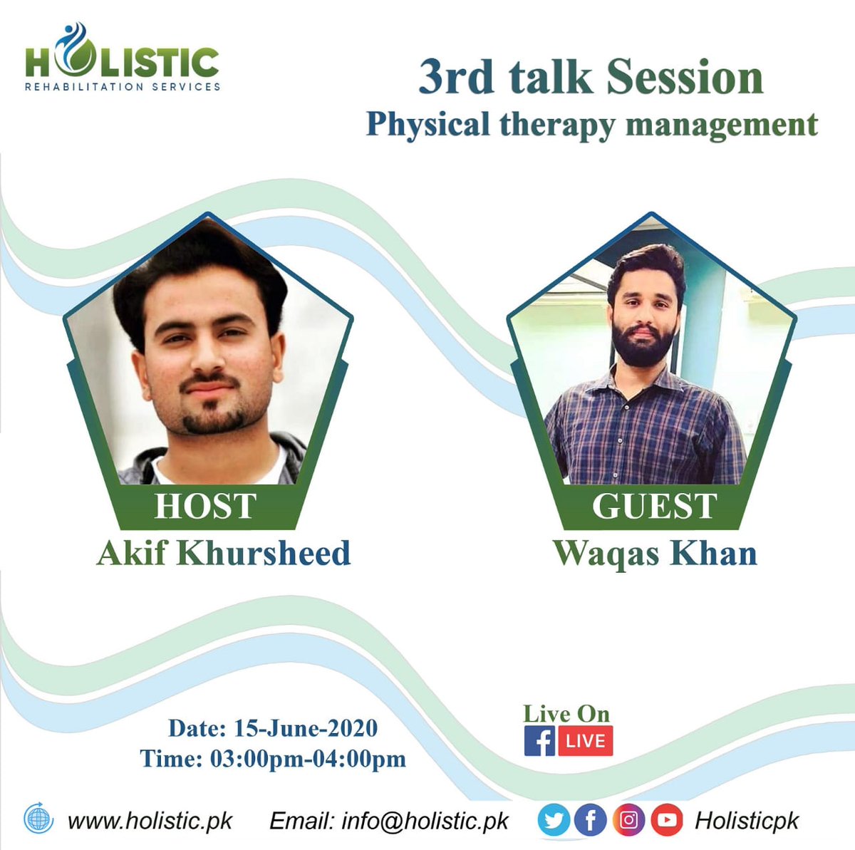 Holisticpk's tweet image. With Host Akif khursheed free live session on Physical Therapy Management by Dr. M.Waqas Khan

Tomorrow 3p.m.
#Waqaskhan #Akifkhursheed  #HOLISTIC #KMU #PT #NIC #PAIN #LIVE #FACEBOOK #HEALTH #STRENGTH #ENERGY #REGAIN  #Managment #therapy