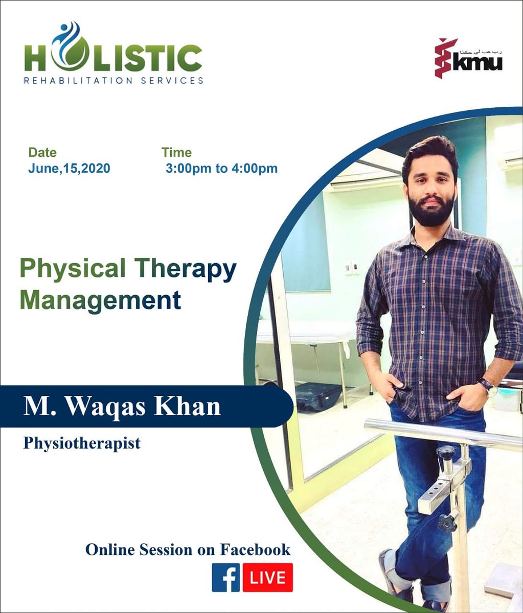 Holisticpk's tweet image. With Host Akif khursheed free live session on Physical Therapy Management by Dr. M.Waqas Khan

Tomorrow 3p.m.
#Waqaskhan #Akifkhursheed  #HOLISTIC #KMU #PT #NIC #PAIN #LIVE #FACEBOOK #HEALTH #STRENGTH #ENERGY #REGAIN  #Managment #therapy