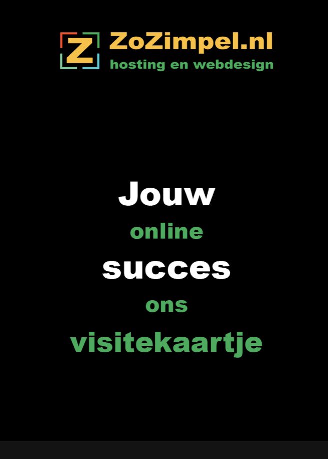 ZoZimpel's tweet photo. Onze eigen nieuwe website online

©️ https://t.co/kuLQvsuJPN 

Strak, zakelijk en zimpel❗️ https://t.co/NUCTA5ArCZ