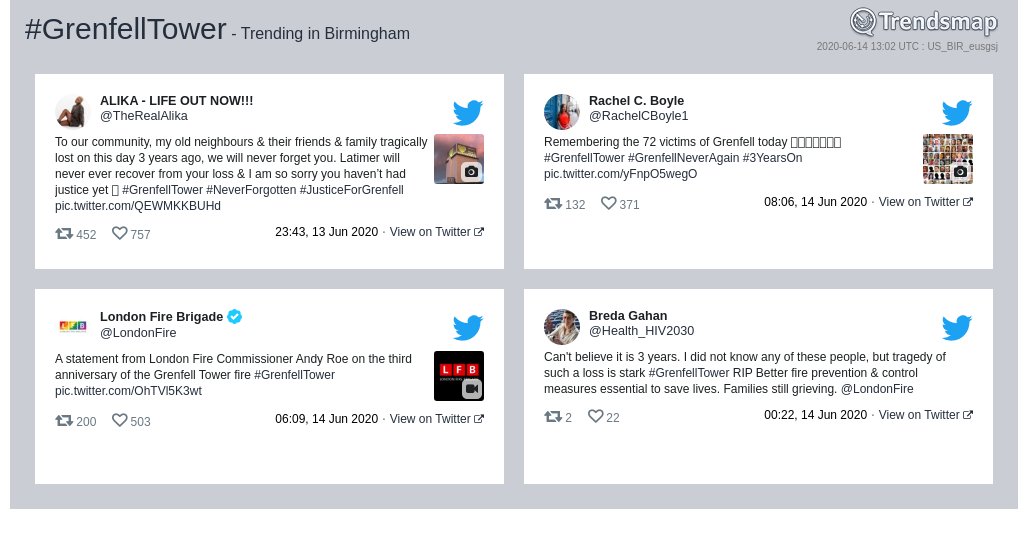 TrendBirmingham's tweet photo. #grenfelltower is now trending in #Birmingham

https://t.co/Uk5FMN4gHm https://t.co/4HBkoUrAE0