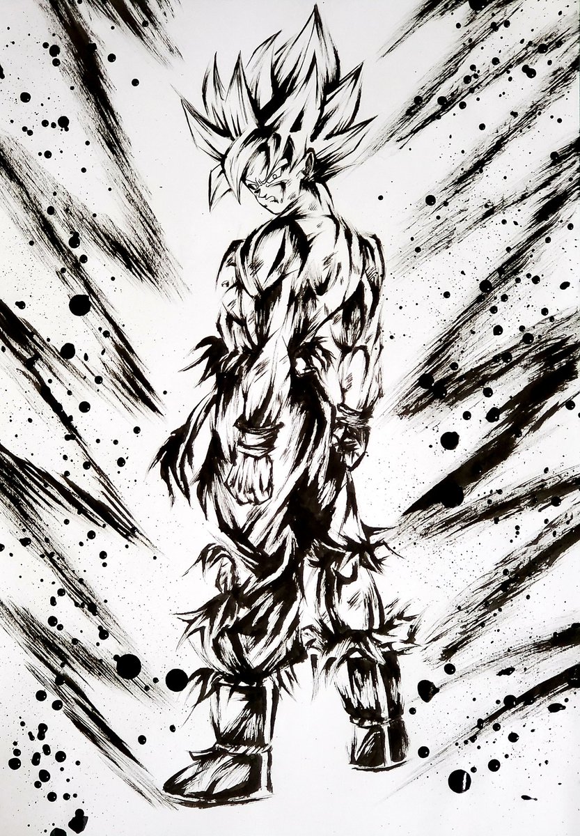 こバya4 Sur Twitter 墨絵 孫 悟空 超サイヤ人 ドラゴンボール ドッカンバトル 模写 墨絵 イラスト こバya4 Sur Twitter 墨絵 孫 悟空 超サイヤ人 ドラゴンボール ドッカンバトル 模写 墨絵 イラスト