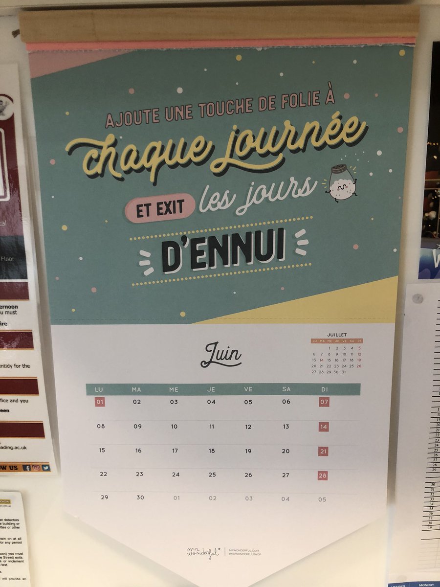A monthly calendar with inspirational quotes found at  @mrwonderful_ I found it very helpful to have a monthly view to organise myself.