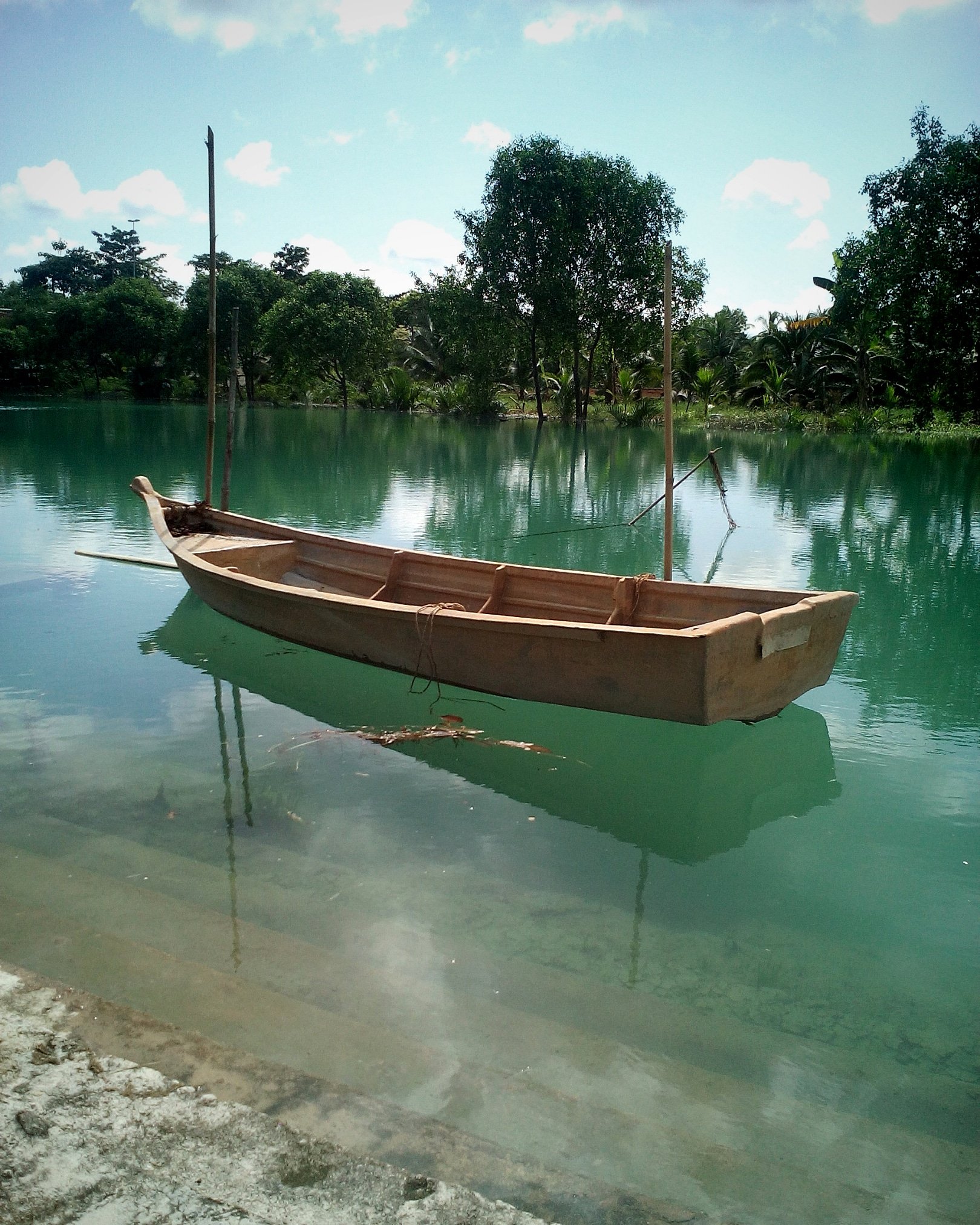 Floating kayak in Melaka river