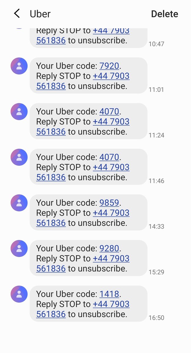 I have still not had a response from you <a href="/Uber_Support/">Uber Support</a> <a href="/Uber/">Uber</a> and I am getting endless texts. I cant even seem to block them.