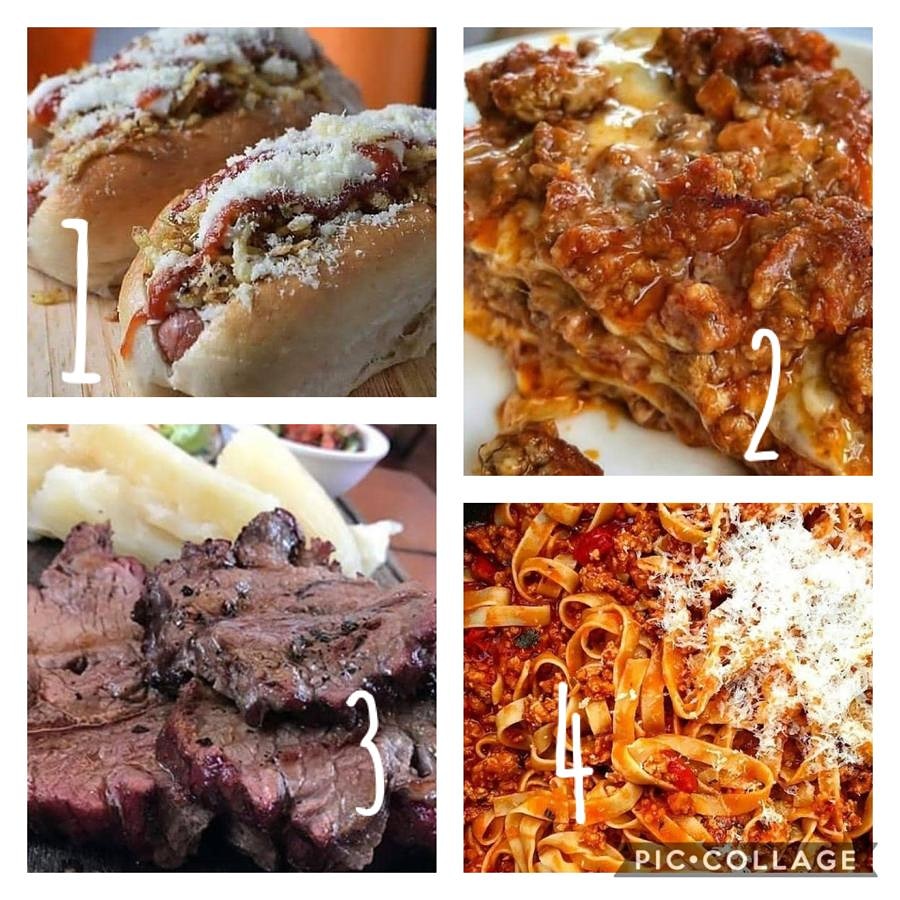 Si tuvieras que eliminar uno de estos .. cuál sería ? 
1 Perro Caliente 
2 Pasticho
3 parrilla 
4 pasta boloñesa
Que comience el juego .. 😁
#perrocaliente
#parrilla
#pasticho
#pasta 
#volteandolaarepa