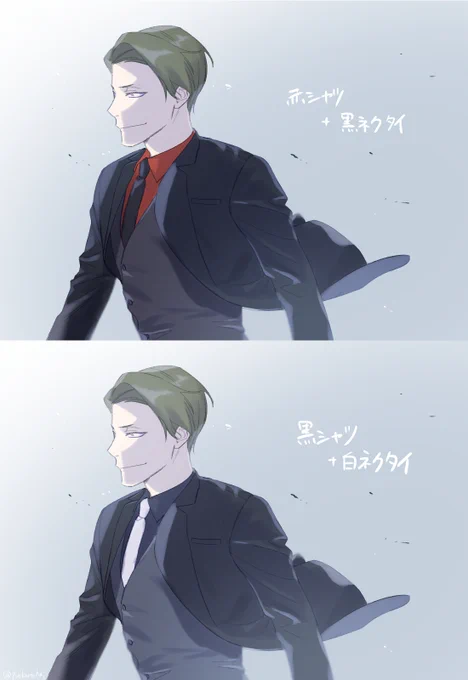 やっぱスーツは性癖だしボスっぽいのが一番身長低いのも性癖 