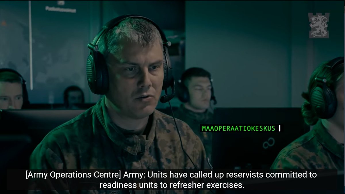 2:00 in - the first reserves are called up. These are handled on a quasi-voluntary basis, mainly consisting of reservists that earlier have signed papers declaring their interest in serving more frequently that "ordinary" reservists.