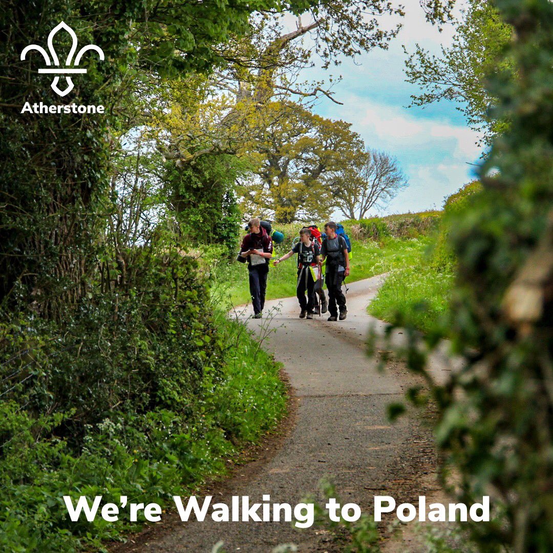 ScoutAtherstone's tweet photo. Atherstone is going international! 
Join us as we walk to Poland while stopping by at different International Scout Jamborees and events. The walk is open to any Beaver, Cub, Scout, Explorer, Leader, parent, sibling or relative. Simply go for a walk around your local area https://t.co/cifRHngkKd