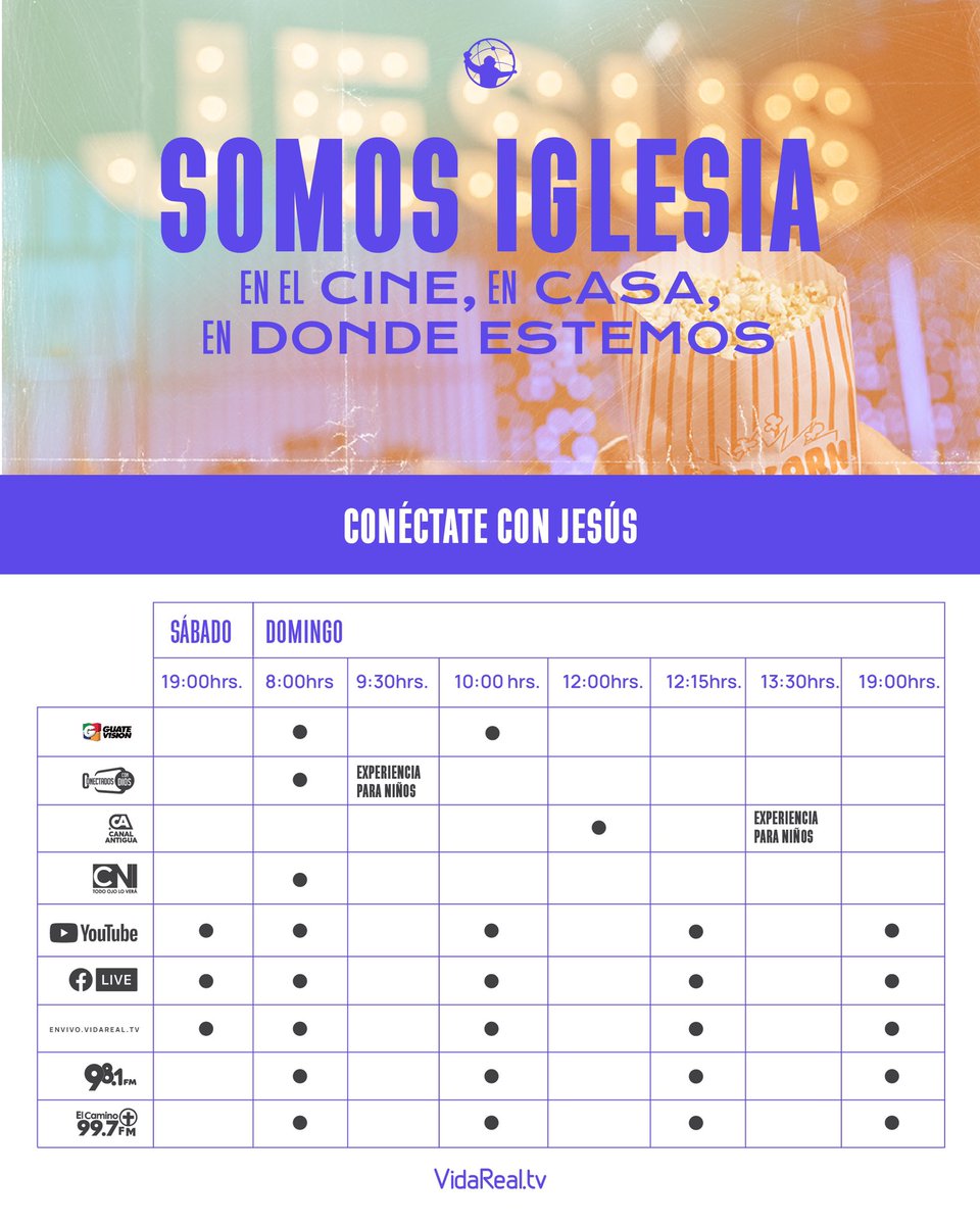 Te invitamos al servicio de hoy 🙌🏻 

No te pierdas el mensaje que el Señor tiene para ti 🔥 

Te dejamos toda la información en la imagen 👇🏻 

#UnaFamiliaEnLínea