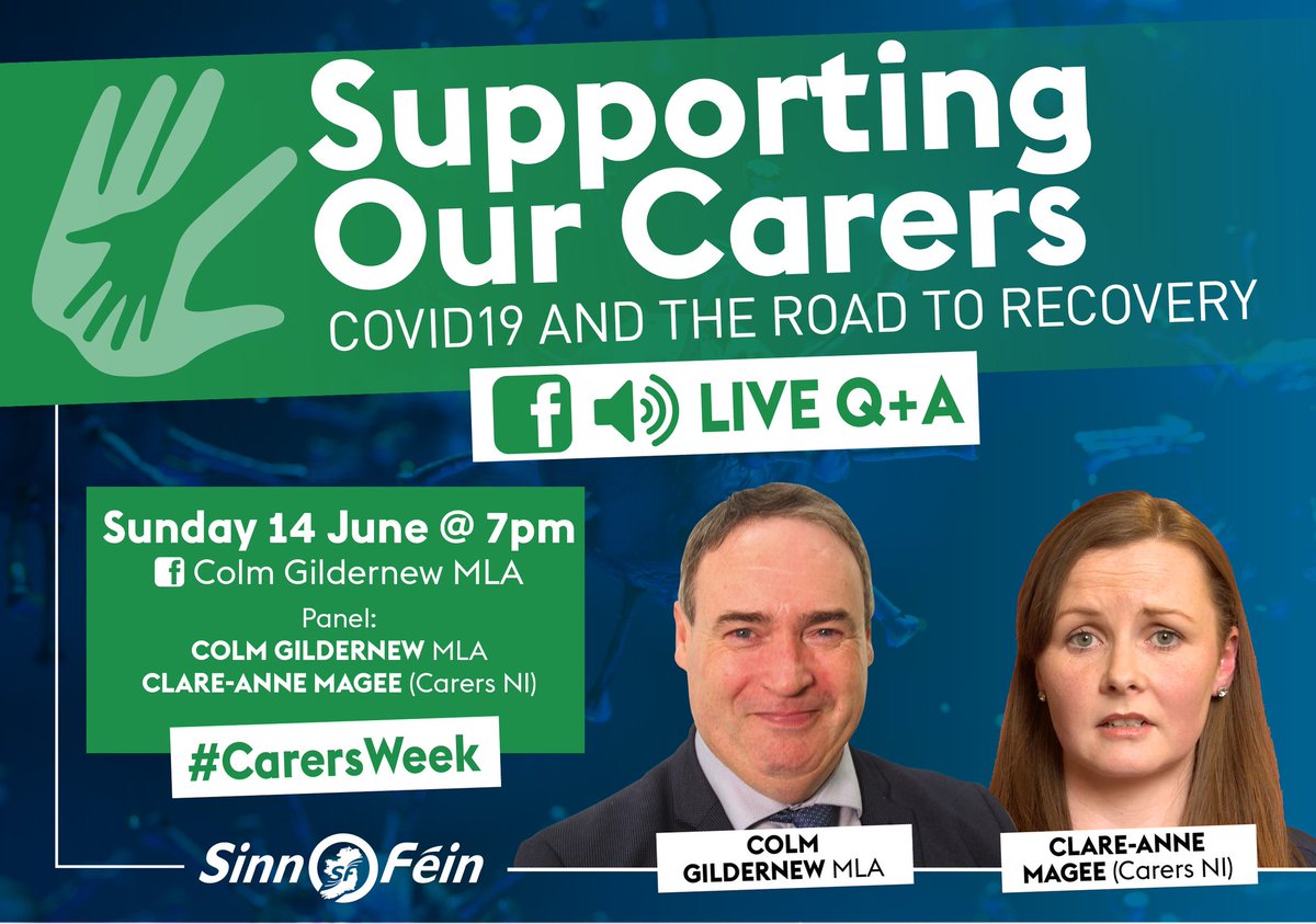 Live carers #Covid Q&A at 7.00 pm on FB with @CarersNI 

#CarersWeek2020