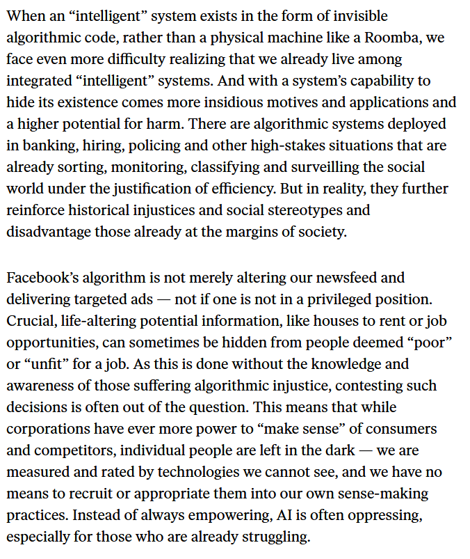 5. The authors then turn to a discussion of  #AIEthics as an alternative to science fiction scenarios. They discuss how AI algorithms are used to oppress and marginalize people. They say human rights is the real challenge of AI Ethics.