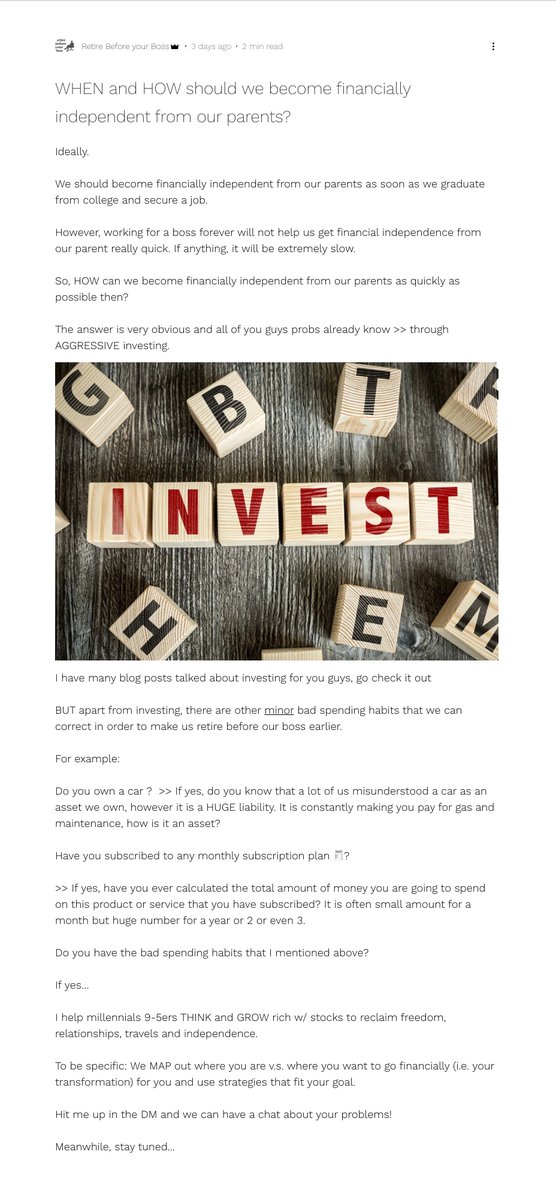 WHEN and HOW should we become financially independent from our #parents? #Investment 

Full blog 👉🏻 fornost1.wixsite.com/website/post/w…