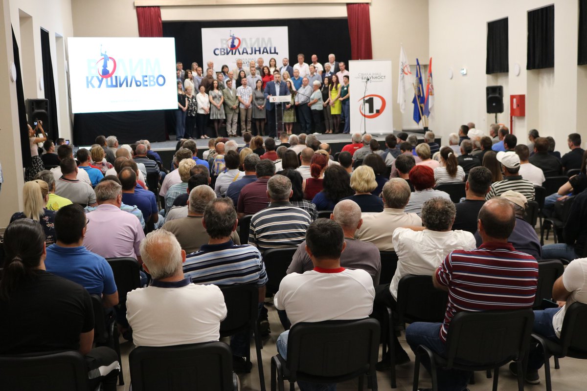 VolimSvilajnac's tweet photo. HVALA, KUŠILJEVO!
Izborna lista PREDRAG MILANOVIĆ - SVILAJNAC ČUVA BUDUĆNOST, na tribini u selu Kušiljevu, predstavila je svoj program, svog kandidata za predsednika Opštine i listu kandidata za odbornike u Skupštini opštine Svilajnac. https://t.co/ns61gRrwAL