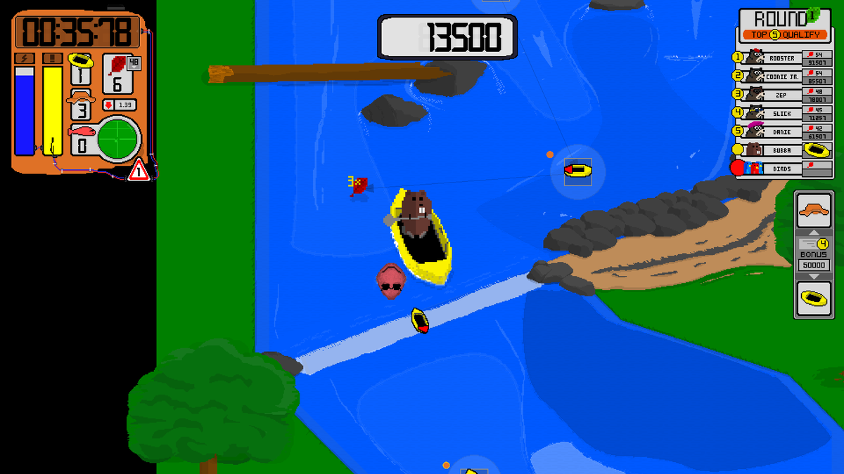 beaverfun's tweet photo. Screenshot of the beaver setting up for a fish catch in the soon to be released Beaver Fun™ River Run - Steam Edition https://t.co/q5S5a6mFY8 #arcade #game #gaming #gamedev #indiegame #beaverfun https://t.co/LRiQsoZG98