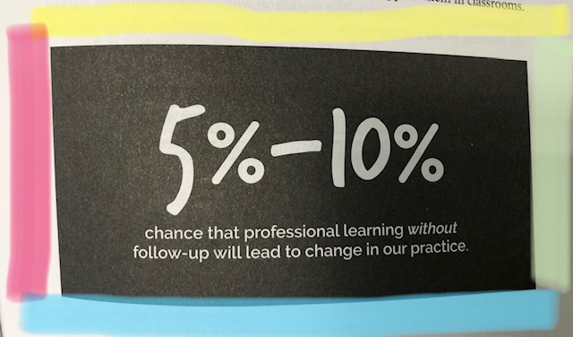 mjjohnson1216's tweet photo. Do these percentages interest you?

Do you have a follow-up leading to change in your practice after a professional learning experience?

Join #BookCampPD's Summer Learning daily at the hashtag &amp; Sunday @7:30 PM ET as we discuss 
#EvolvingLearning = YOU! https://t.co/Hwx2UFNYBo https://t.co/PFeqmSOGWA