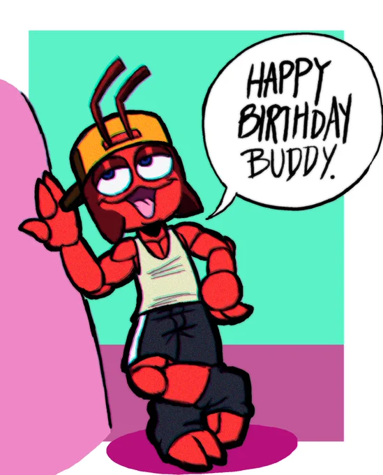 Hey happy birthday @aero_stylez!
Drew your funny cartoon ant 