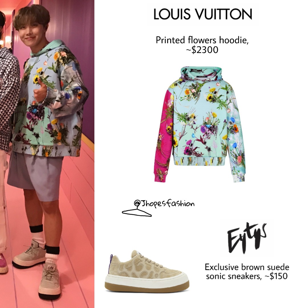 j-hope's closet (rest) on X: J-hope's Louis Vuitton flowers hoodie, Eytys  shoes, BTS x System t-shirt and Alexander McQueen boots 200614 -  Bangbangcon #Jhope #제이홉 #Jhopefashion  / X