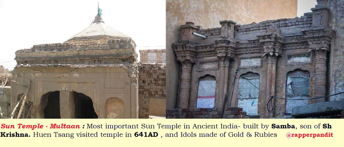 6/n  #LostHistory 31. Monument- SunTemple2. Location- Multan, Panjab, Pakistan3. Importance-Temple by Samba, Son of Lord Krishna , It is said the Idol/temple was covered with Gold and Rubies when Hiuen-tsang visited the place in 631AD4. Present Conditions- Please see the Pic