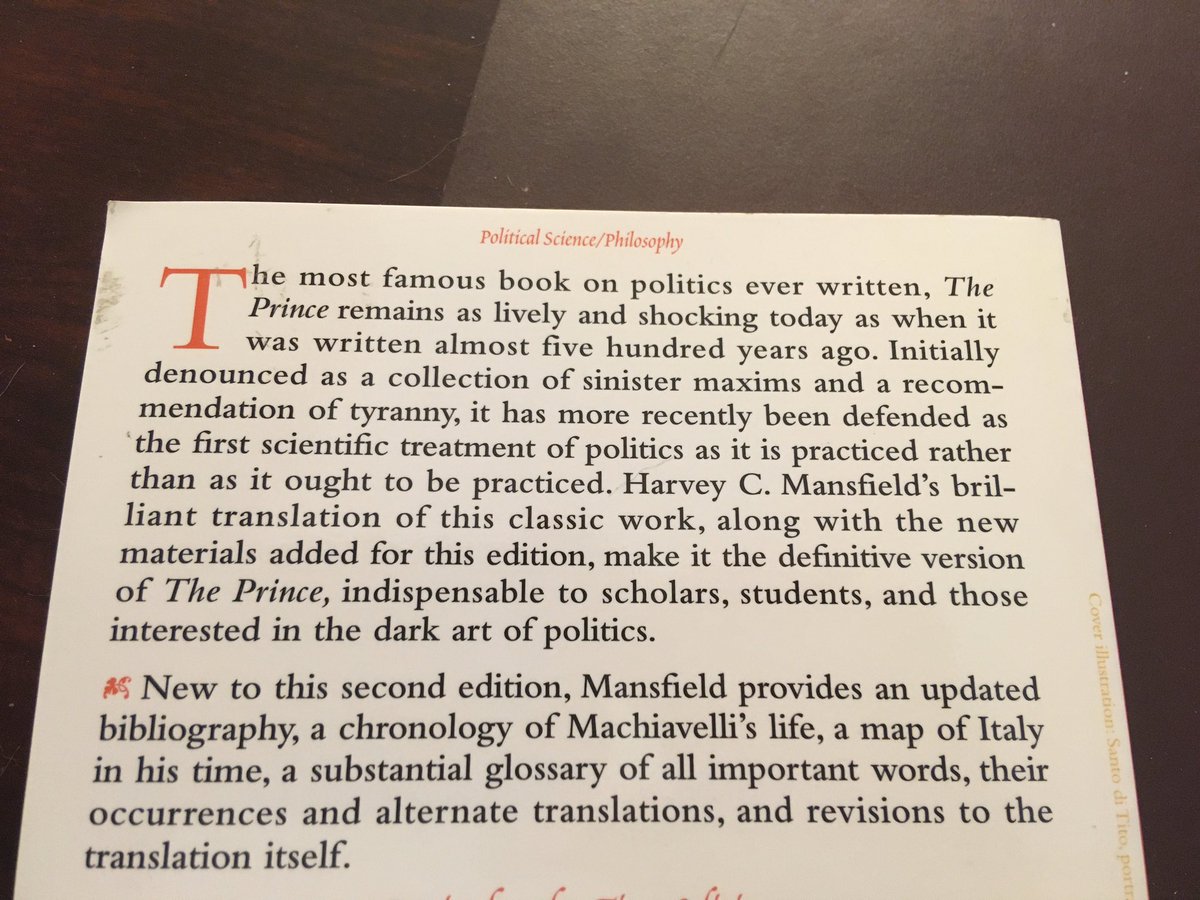 Suggestion for June 14 ... The Prince (1532) by Niccolo Machiavelli.