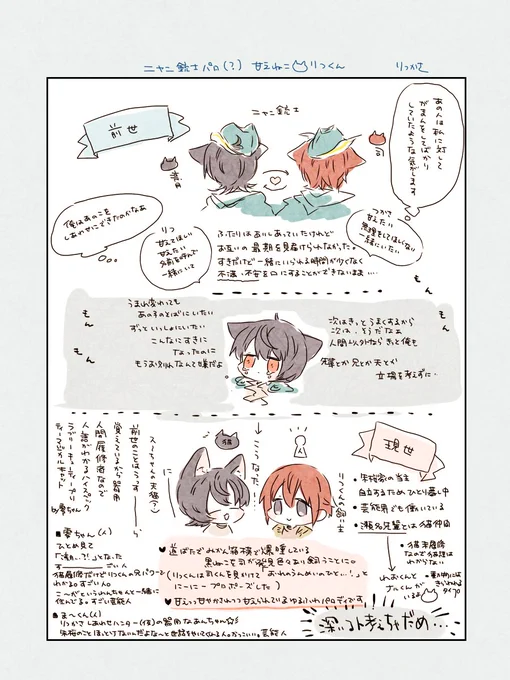 わたしが甘えねこりつくんに「🐱銃士～」ってつける理由をまとめたのですが案の定電話中にかいたメモのような文字になってしまった(簡単にいうと深く考えちゃ駄目パロ)_りつかさ215🌙🌸 