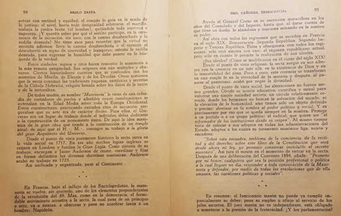 52- Buen día ! Seguimos!La llegada de la masonería es histórica en todo tiempo ...esta secta sus símbolos, signos y rituales la remontan en la antigüedad y sus orígenes son multiples y OBSCUROS con tradiciones paganas,esotéricas y secretas de la Cabala Hebraica Judía.