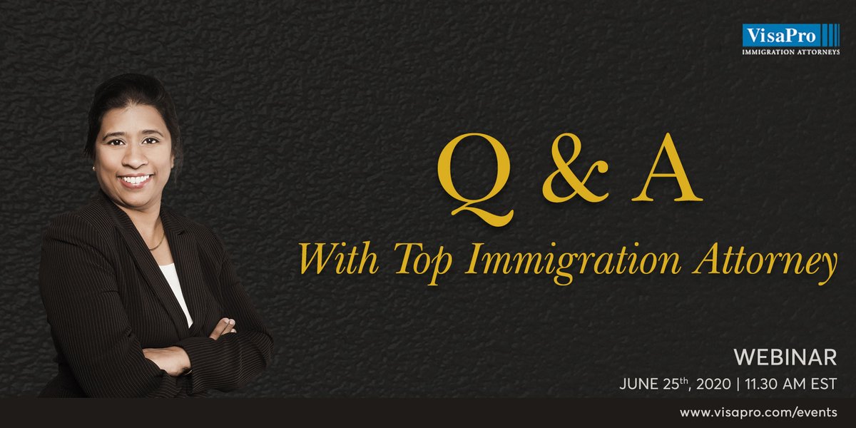 #ImmigrationLawyer will provide practical solutions, suggestions, and answer questions.

Join Our Free Webinar for Q & A  bit.ly/3dn88Fn

#USworkvisa #greencard #asktheattorney #movingtoUSA #h1balternatives #immigratetousa #usaimmigrantvisa #abogadodeinmigracion
