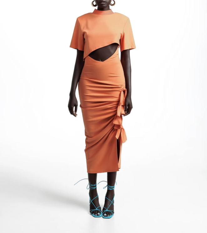InsecureOutfits's tweet photo. Mazda is wearing the Candace Dress by Hanifa #InsecureHBO #InsecureHBOOutfits https://t.co/qD7uDc51sC