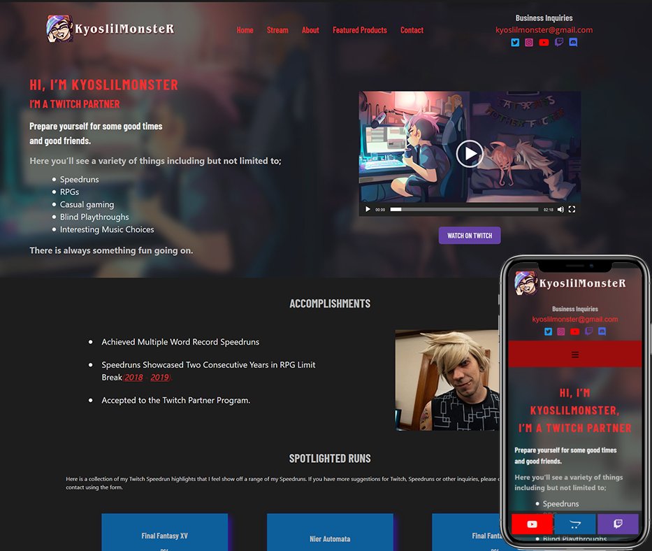 I am happy to announce the launch of my first website project in collaboration with @Kyoslilmonster; a Twitch Partnered speedrunner. Today we launched an all in one website platform for him at kyoslilmonster.com 🥳🥳

#website #freelancer #webdesign #sitelaunch #webdeveloper