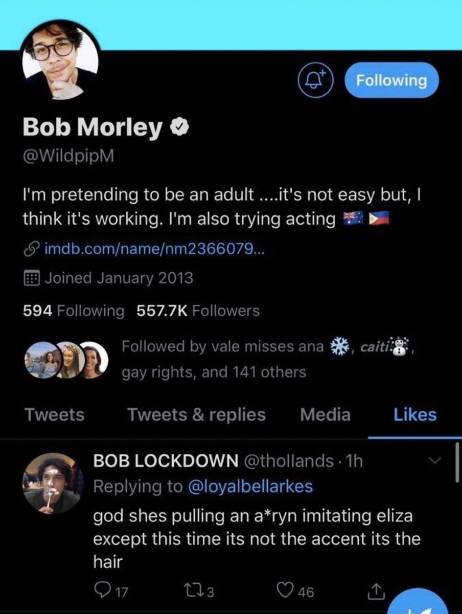 by the way, bob also liked this tweet mocking Tasya and pitting her, Arryn and Eliza against each other (so much for be well be kind) and validating his fans' hatred towards Tasya. he unliked it after a few minutes after people called him out.