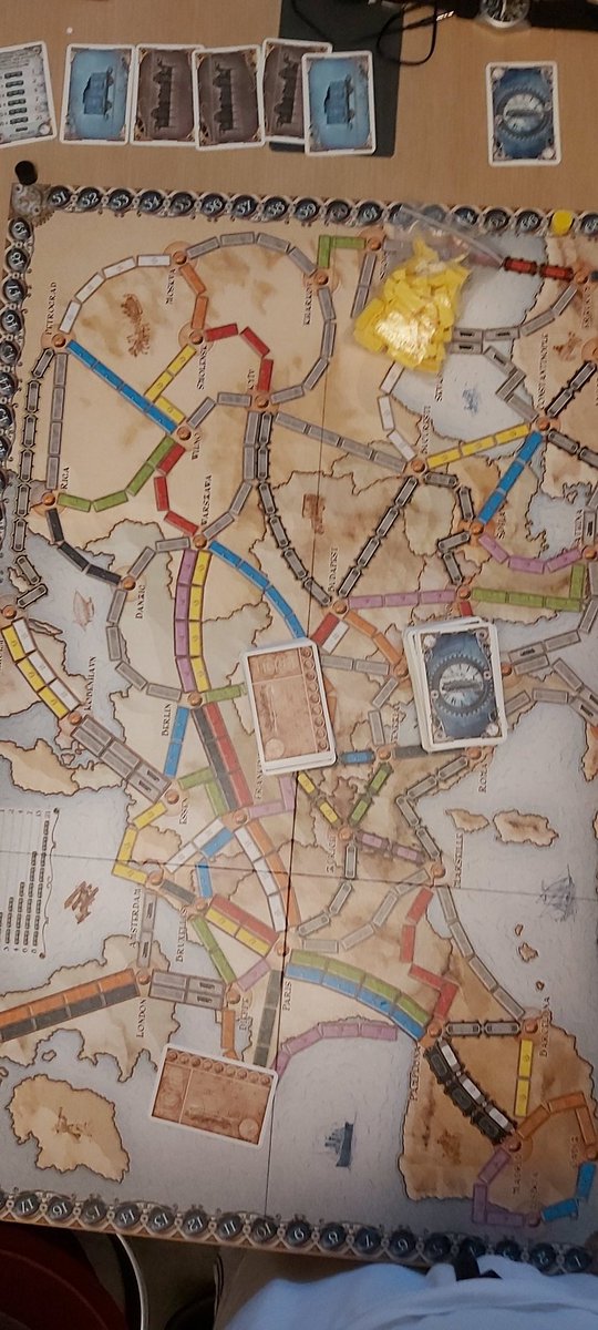 On a quest to learn new games. Just played with <a href="/SBear_Rowena/">Rowena S</a> .This weeks lockdown game. Ticket To Ride #tickettoride #tabletopgames #tabletopgaming
