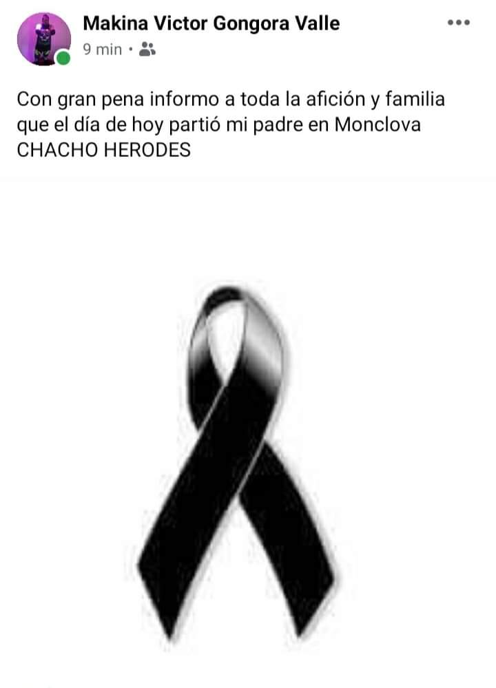 LuchaFan_'s tweet photo. Descansa en paz, #ChachoHerodes 

Estimado #Makina te mandamos un fuerte abrazo y nuestras condolencias. https://t.co/5ogJij7Umi