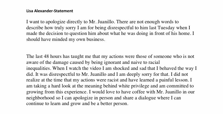 LuzPenaABC7's tweet image. #BlackLivesMatter | Lisa Alexander says she wants to apologize directly to Mr. Juanillo: ⬇️
“The last 48 hours have taught me that my actions were those of someone who is not aware of the damage caused by being ignorant”
Story:
abc7ne.ws/2UIjKLH
@abc7newsbayarea