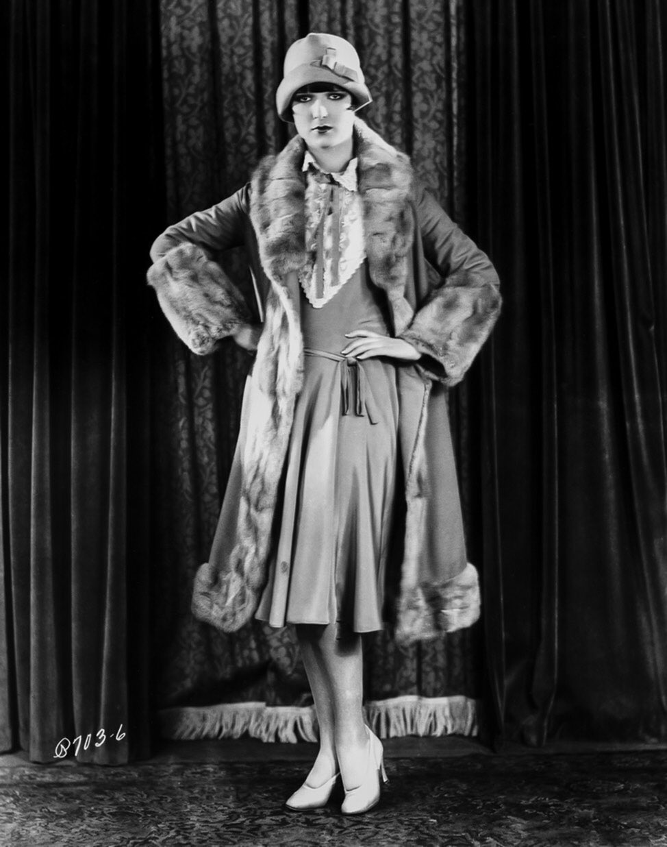 Louise Brooks, overcoat, portrait