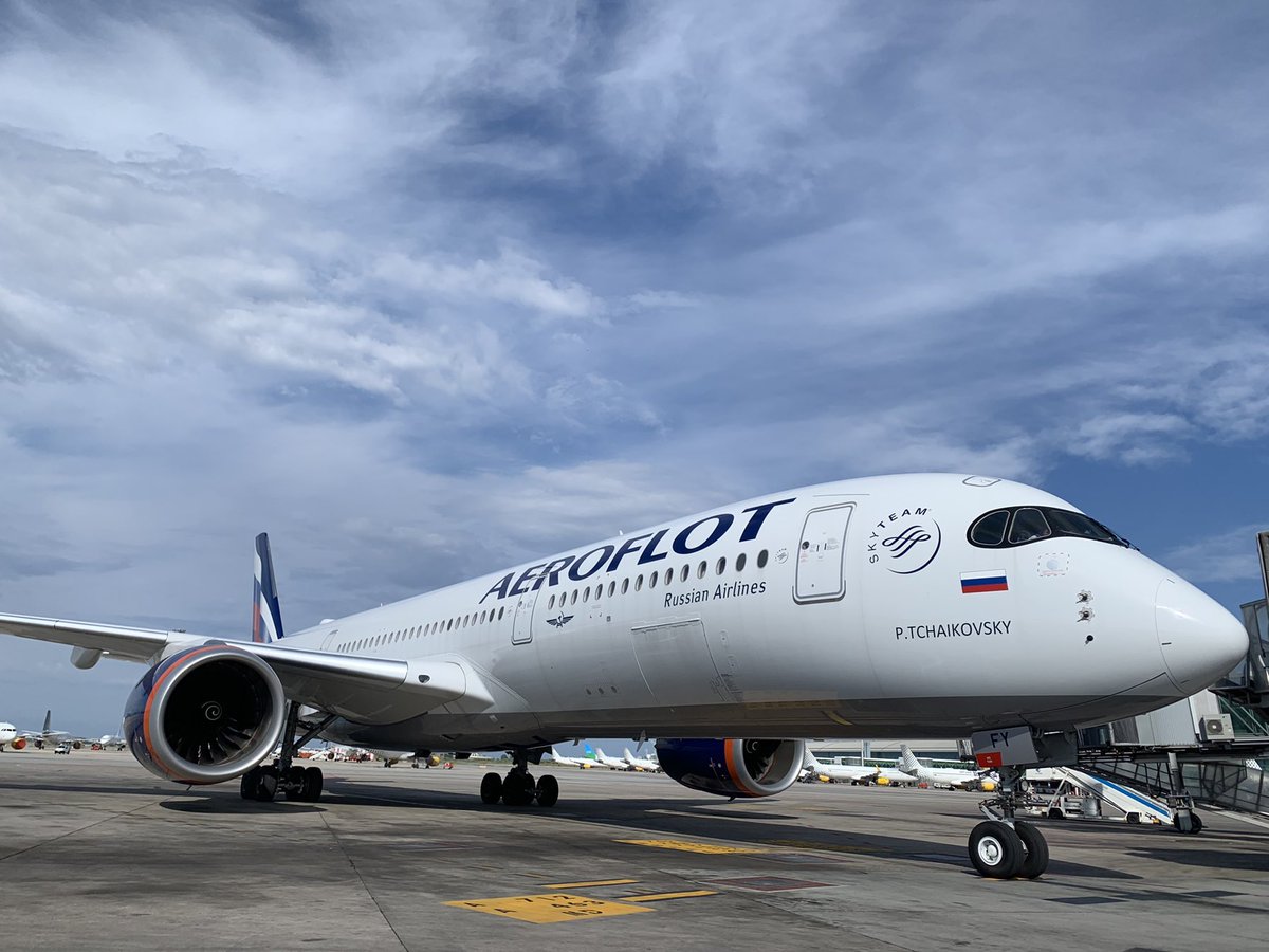 AeroinfoBCN's tweet photo. ℹ️ Esta tarde ha aterrizado por primera vez en el Aeropuerto de Barcelona-El Prat el único A350-900 de Aeroflot que tiene en su flota procedente de Moscú. https://t.co/Btziywsdk2