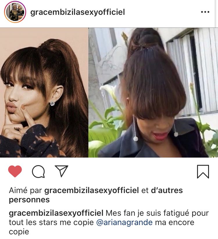 ᴛɪᴍᴏ Ariana Grande Qui Copie La Coiffure De Grace Mbizi La Sexy Mais Quelle Copieuse