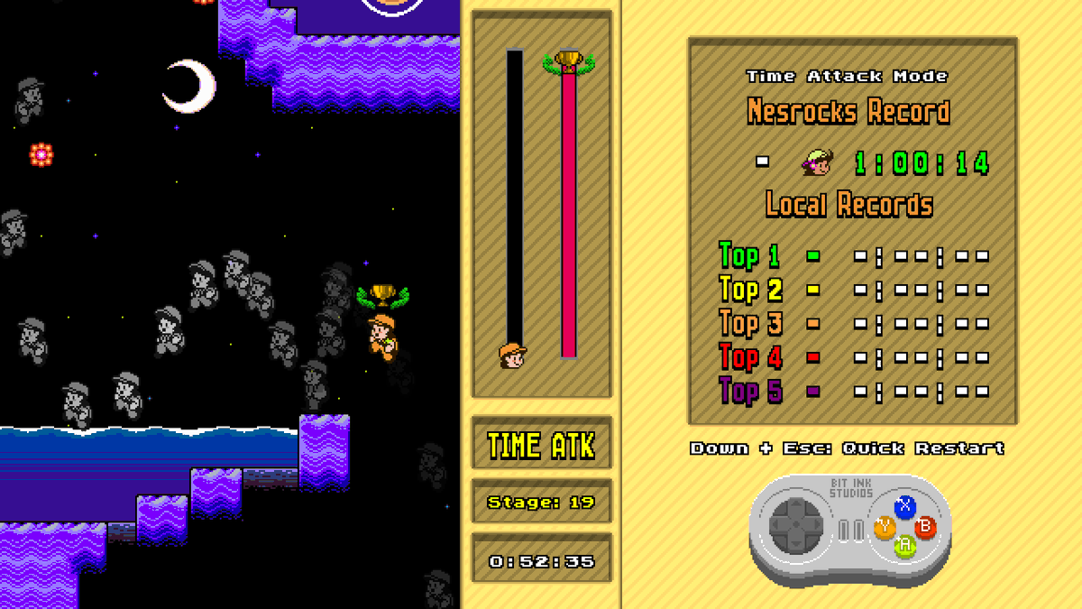 bitinkstudios's tweet photo. I'm currently implementing the Time Attack replays watching feature. You'll be able to watch your own replays and also my records for each stage! ^^ #indie #indiedev #gamedev #SuperHikingLeague https://t.co/rAfRK0Czbh