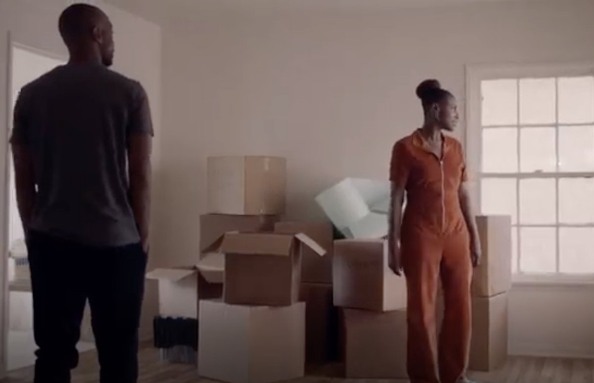 InsecureOutfits's tweet photo. Issa is wearing the Ziggy Jumpsuit by Staud #InsecureHBO #InsecureHBOOutfits https://t.co/aO6MPwoM92