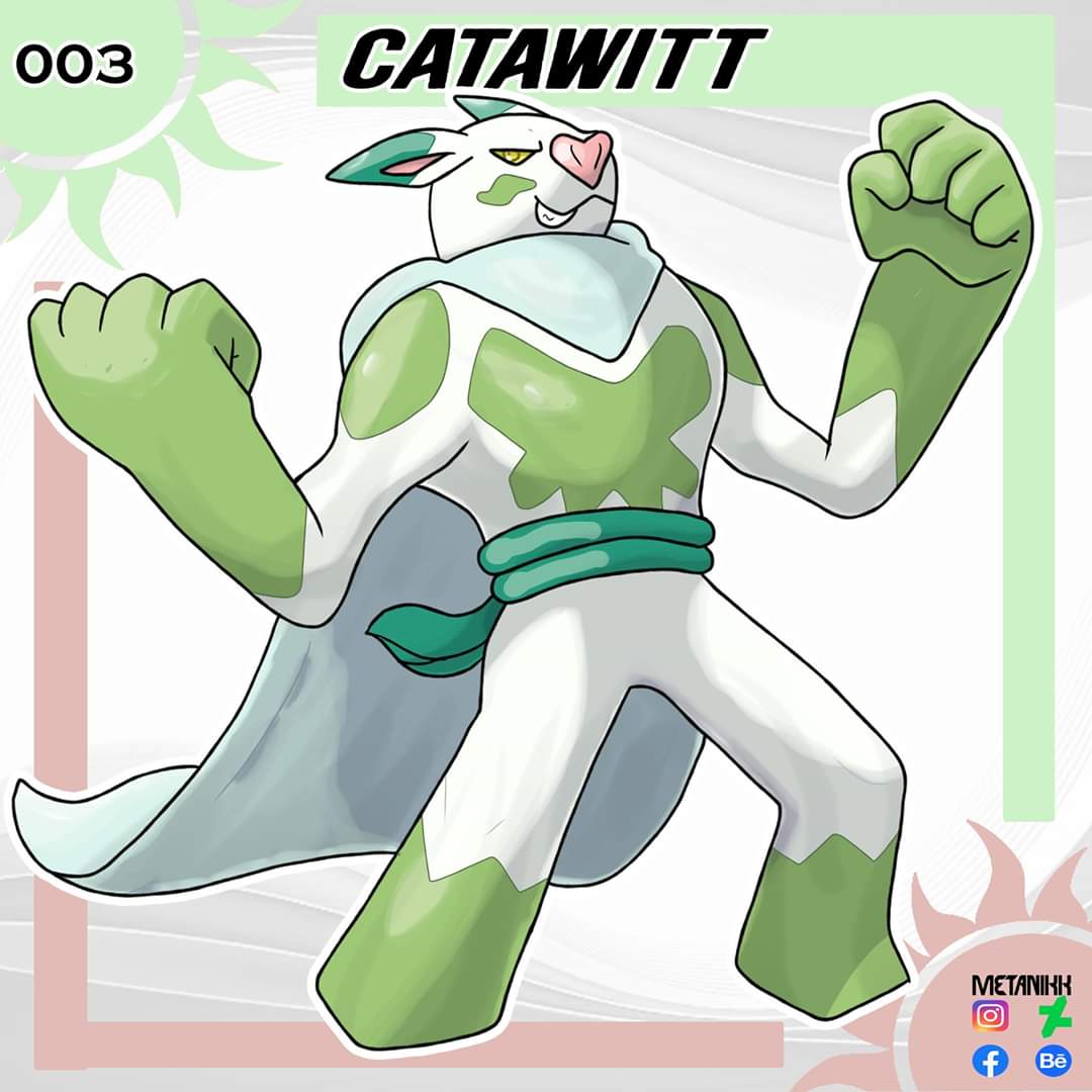 Metanikk's tweet photo. # 003 (#RebuenoDex) π¦π·
# 560 (#MetanikRegions)
Name: Catawitt.
Type: Grass/Fighting.
#metanik #metanikk #fakemon #pokemon #sugimoristyle #pokemonart #fakemonart #draw #drawing #art #digitalart #pokemonartist #pokemonregion #gamefreak #nintendo #pikachu #rebuenoregion #instacds https://t.co/kdrl4KuOUG