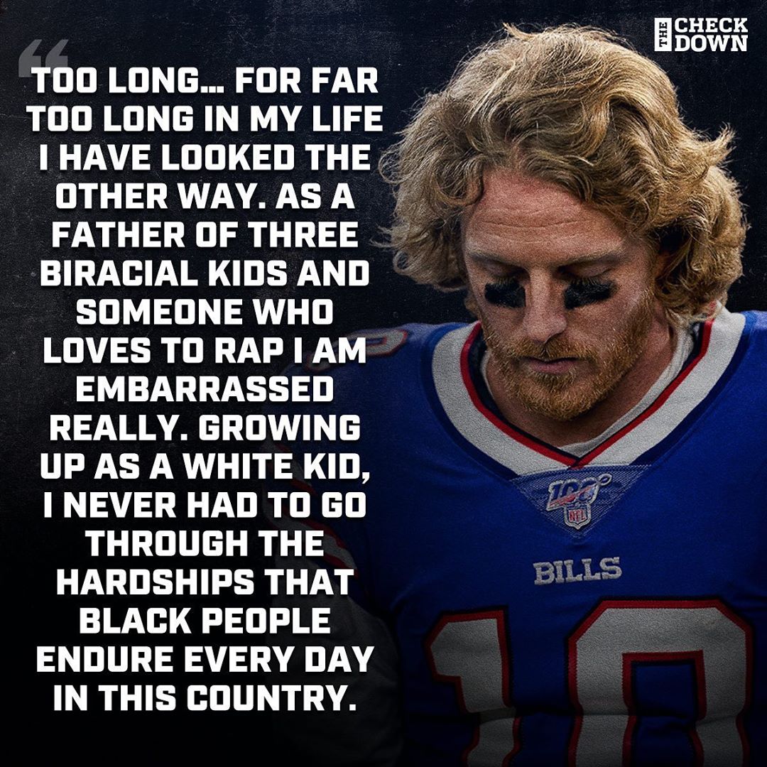 NFL's tweet photo. Cole Beasley opens up about being a better ally. @Bease11 (via @thecheckdown) https://t.co/sjT9nH8ACh