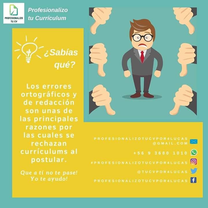 protucv's tweet image. Como Psicóloga experta en Empleabilidad y Selección de Personal, te puedo ayudar a profesionalizar tu CV!

Cobtacrame al +56 9 36801010