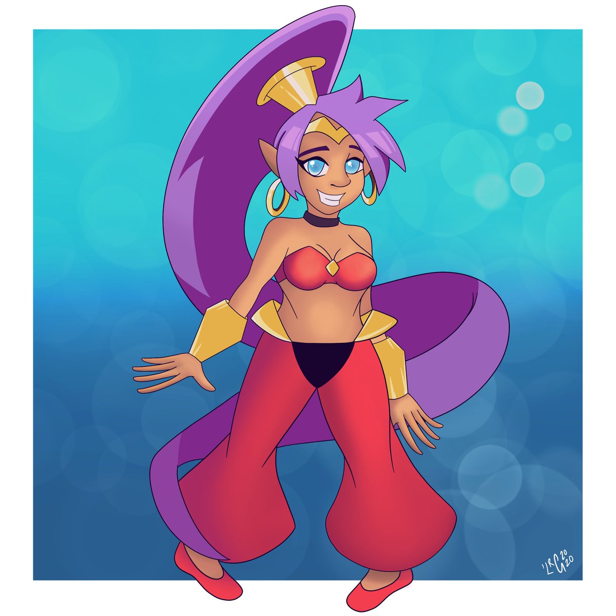 My first attempt at drawing Shantae in her ½ Genie outfit. #shantaehalfgeni...