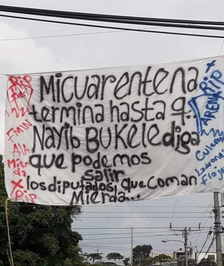 DavidBe50627027's tweet photo. Los Salvadoreños 🇸🇻 terminaremos la cuarentena asta que nuestro Presidente @nayibbukele Diga que termina 
Ustedes Diputados de @AsambleaSV  De @ARENAOFICIAL y @FMLNoficial ustedes no nos Representan 
Ratas 🐀 El pueblo salvadoreño no olvida 👊👊🇸🇻 https://t.co/nzGysJnE97