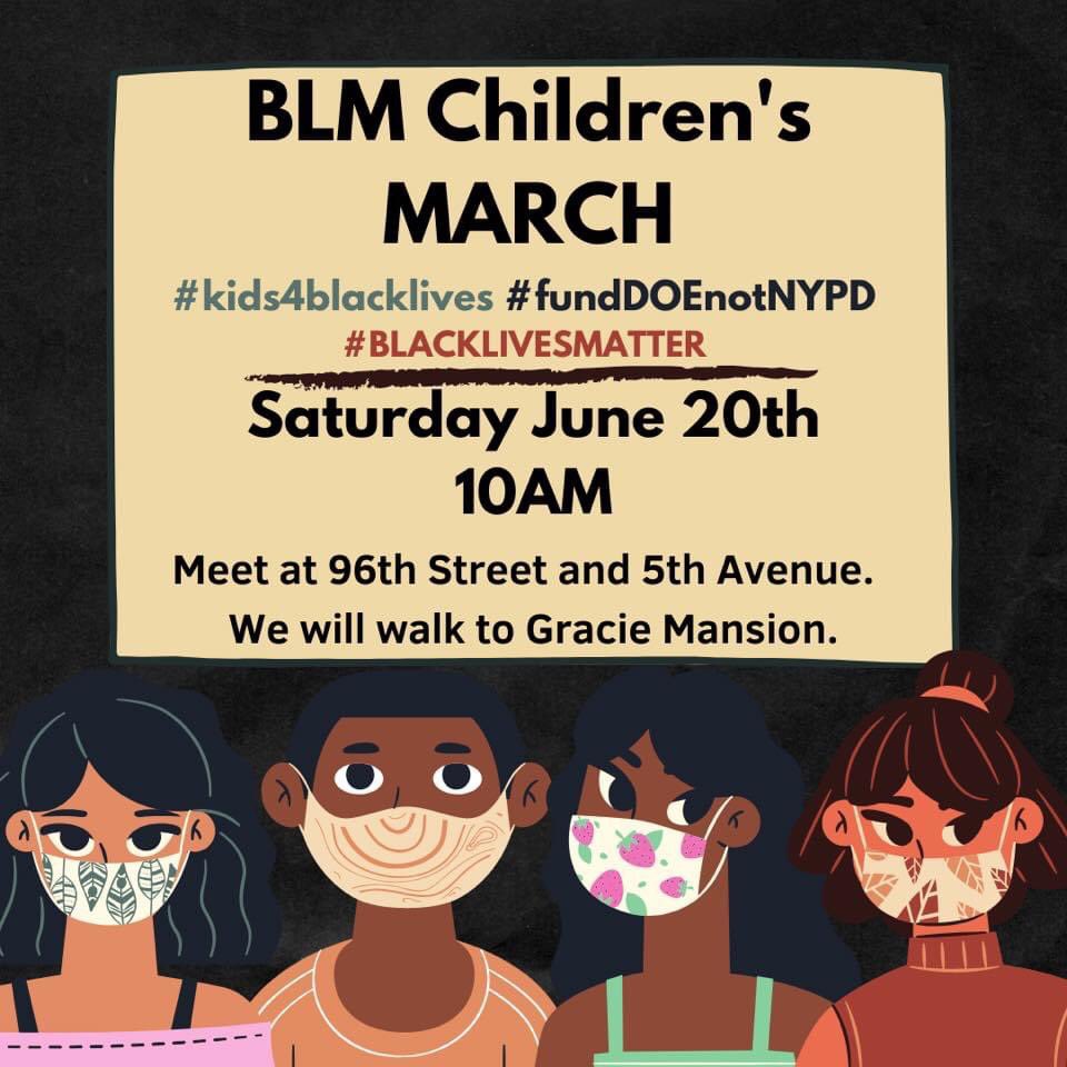 council_14's tweet photo. Join our friends at @MOREcaucusUFT @Teachers_Unite @NYCoRE3000 @Blm_edu_nyc &amp; more as we grow this moment into a movement &amp; show our children that their peers are worth fighting for &amp; that equity is a family affair ❤️ #Kids4BlackLives #FundDOEnotNYPD #BlackLivesMatterInD14 #CEC14 https://t.co/ENGLecNAAw