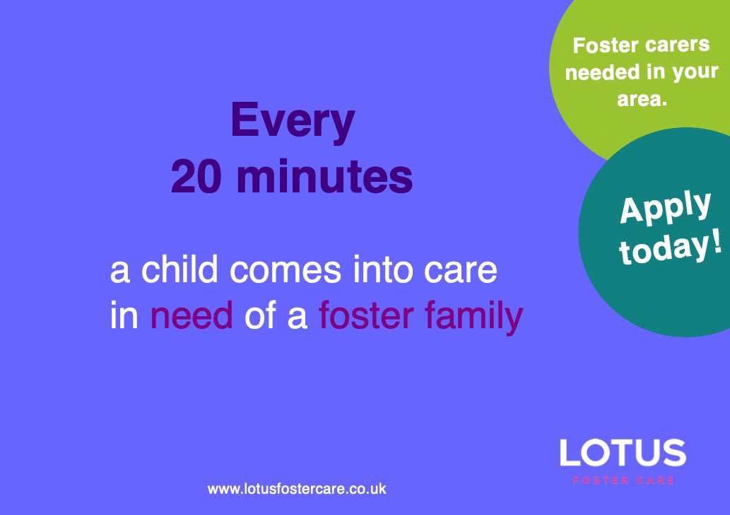 Every 20 minutes a child comes into care in need of a foster family. #bethedifference #fostering #fostercare Start your journey today. Visit - lotusfostercare.co.uk