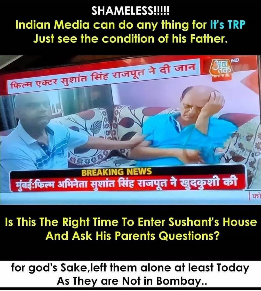 neeraj_kargeti's tweet photo. #ShameOnAajTak It was disgusting to see the No.1 News channel showing its shameless act by entering nd showing The father who just lost his son for just to increase their TRP ... #ShameOnAajTak #ShameOnAajTak #ShameOnAajTak https://t.co/9BrGvxZVfr