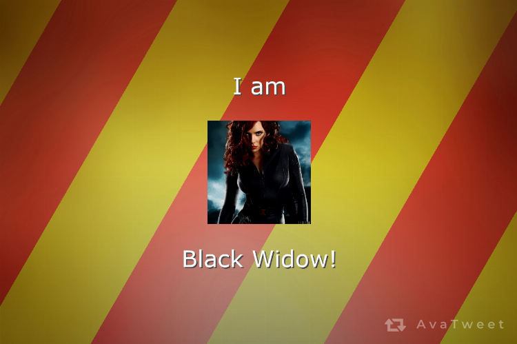hurcheLey's tweet photo. I am Black Widow! Find which Marvel character you are at https://t.co/TtZ4K3hNEa #AvaTweet #Marvel #AvengersEndgame #Blackwidow https://t.co/6RxMBPjIz6