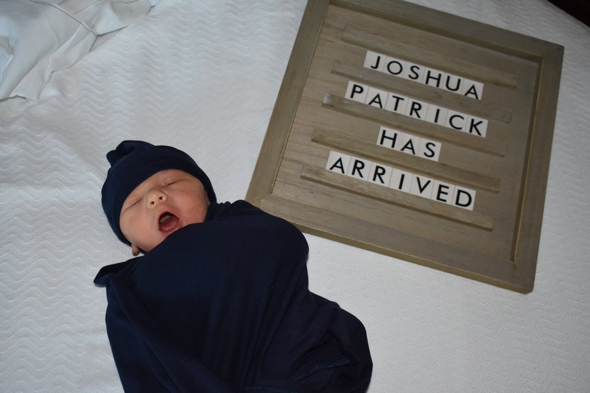 CoachBPThompson's tweet photo. This little man has turned our world upside down and we are in love!
June 12th, 2020 at 7:44 pm
7 lbs. 12 oz.
20 1/4”
#JoshuaPatrick https://t.co/zhhrZhYNu5