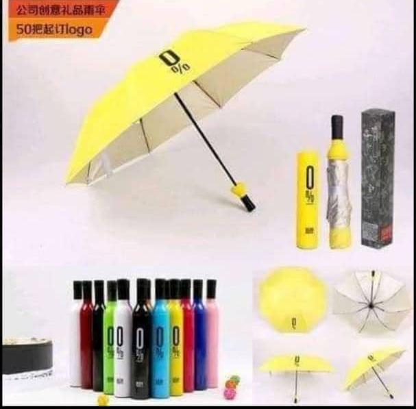 It's raining season!I know most people don't like carrying Umbrellas around-the-clock cos most of em are big and uglySo will yiu allow rain to spoil your fine weave and starched shirt.I have a solutionGet this Banana and bottled shaped Umbrellas for N3000 each