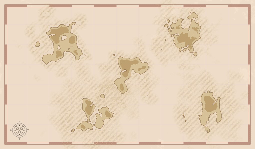 kchnkrml's tweet photo. A simple map with a few different islands to showcase different settings. Compass work-in-progress. #gamedev #pixelart #indiegames #indiedev #indiegame #procgen https://t.co/TLk5pHBB3Q